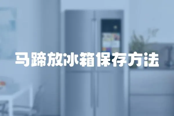 馬蹄放冰箱保存方法