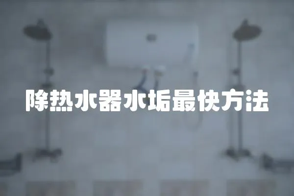 除熱水器水垢最快方法