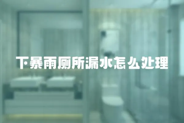 下暴雨廁所漏水怎么處理