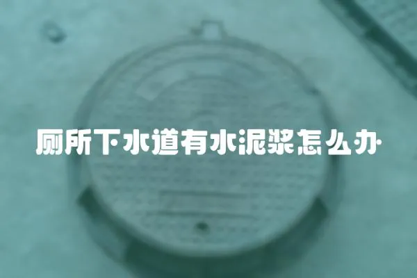 廁所下水道有水泥漿怎么辦