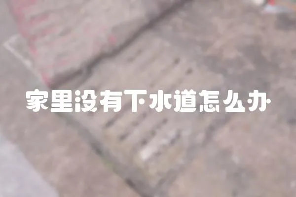 家里沒有下水道怎么辦
