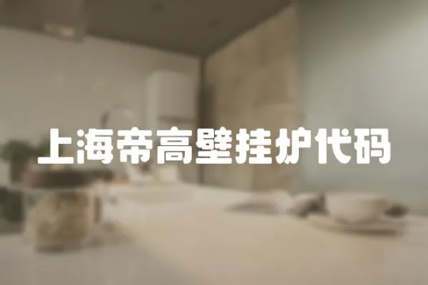 上海帝高壁掛爐代碼