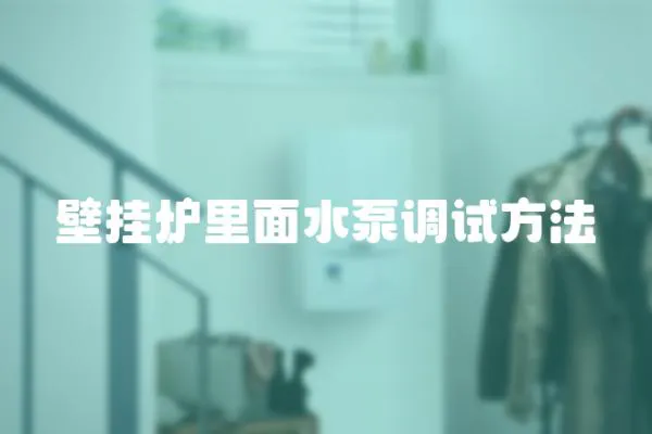 壁掛爐里面水泵調試方法