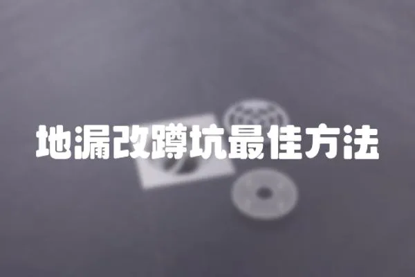 地漏改蹲坑最佳方法