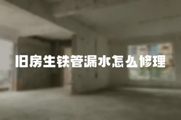 舊房生鐵管漏水怎么修理