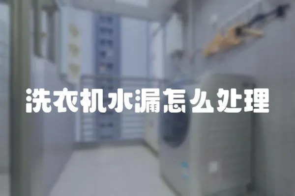洗衣機(jī)水漏怎么處理