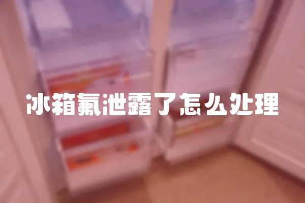 冰箱氟泄露了怎么處理