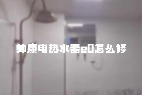 帥康電熱水器e0怎么修
