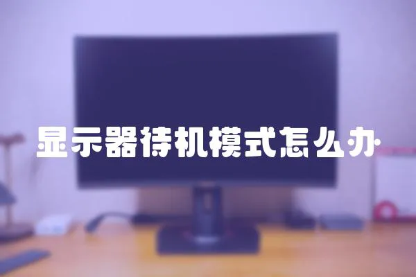 顯示器待機模式怎么辦