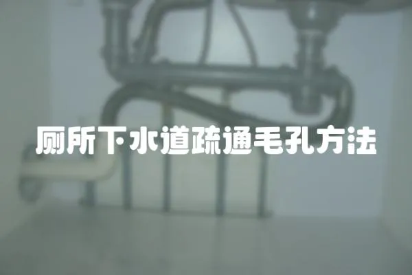 廁所下水道疏通毛孔方法