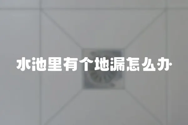 水池里有個地漏怎么辦