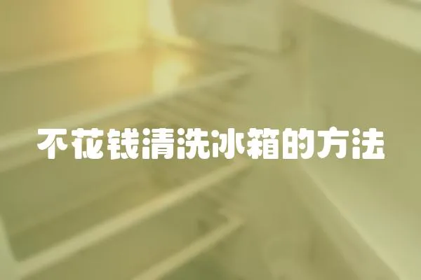 不花錢清洗冰箱的方法