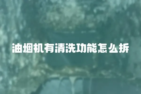 油烟机有清洗功能怎么拆