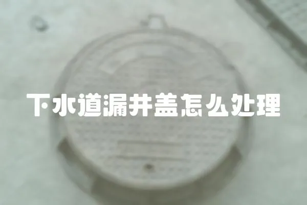 下水道漏井蓋怎么處理