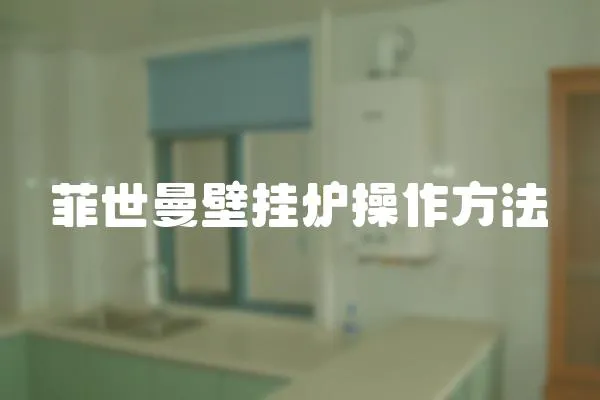 菲世曼壁掛爐操作方法