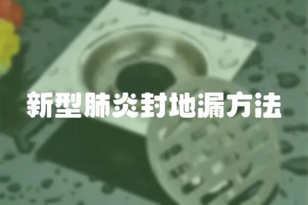 新型肺炎封地漏方法