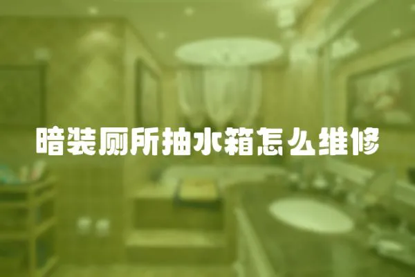 暗裝廁所抽水箱怎么維修