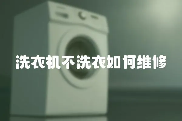 洗衣機不洗衣如何維修