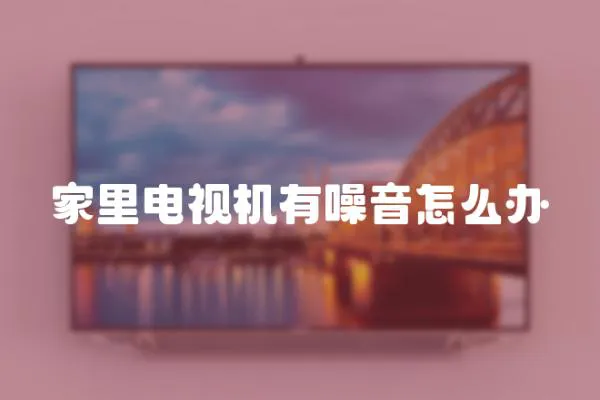 家里電視機(jī)有噪音怎么辦