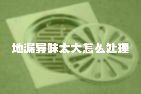 地漏異味太大怎么處理