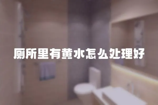 廁所里有黃水怎么處理好