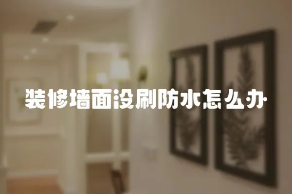 裝修墻面沒刷防水怎么辦