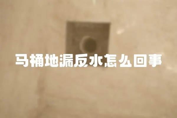 馬桶地漏反水怎么回事