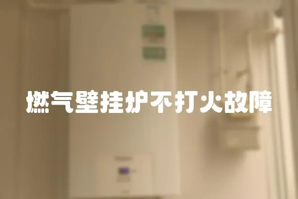 燃氣壁掛爐不打火故障