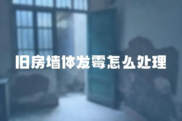 舊房墻體發霉怎么處理