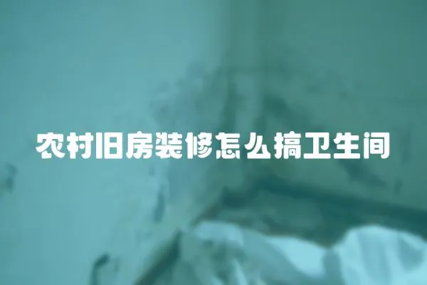 農村舊房裝修怎么搞衛生間