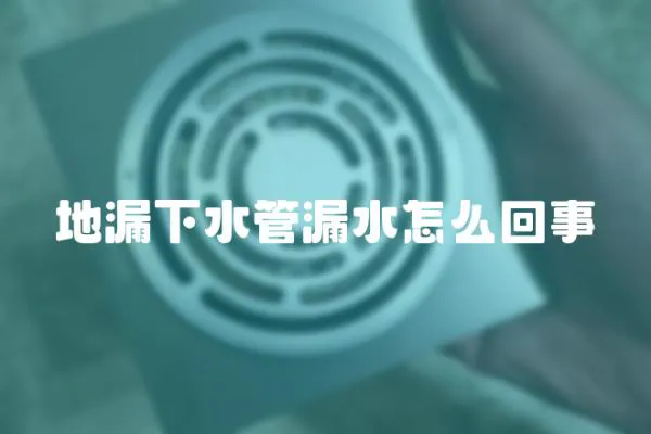 地漏下水管漏水怎么回事