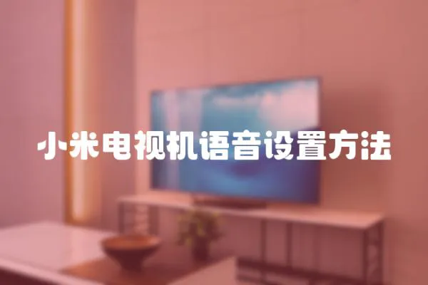 小米電視機(jī)語(yǔ)音設(shè)置方法