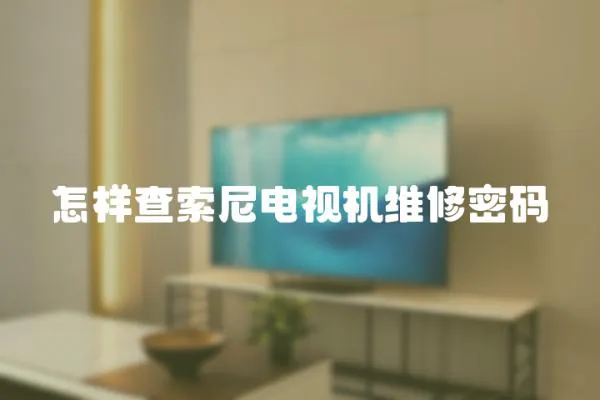 怎樣查索尼電視機(jī)維修密碼