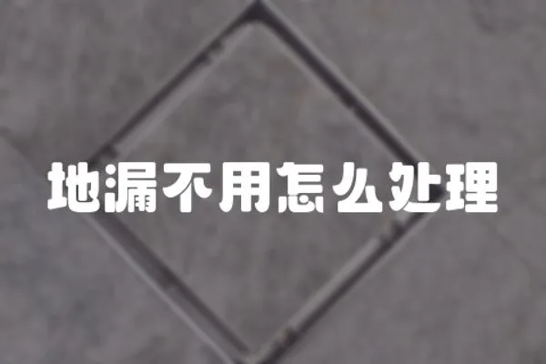 地漏不用怎么處理