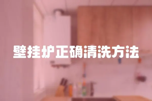 壁掛爐正確清洗方法
