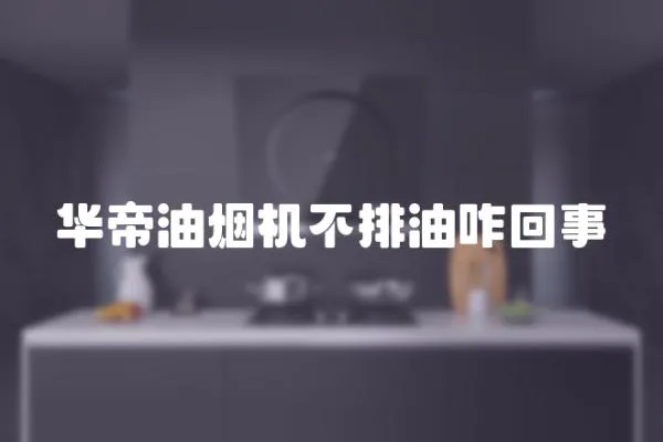 華帝油煙機(jī)不排油咋回事