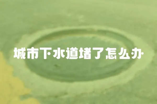 城市下水道堵了怎么辦