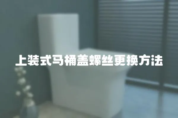 上裝式馬桶蓋螺絲更換方法