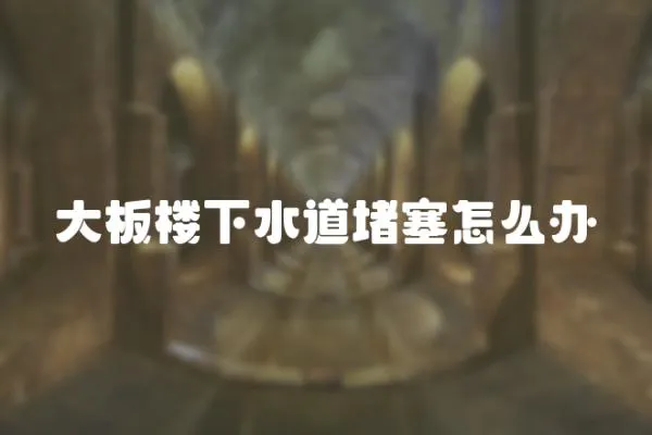 大板樓下水道堵塞怎么辦