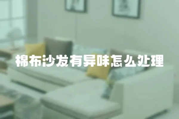 棉布沙發有異味怎么處理