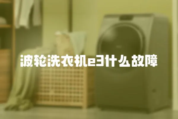 波輪洗衣機e3什么故障