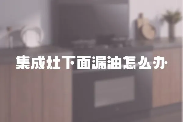 集成灶下面漏油怎么辦
