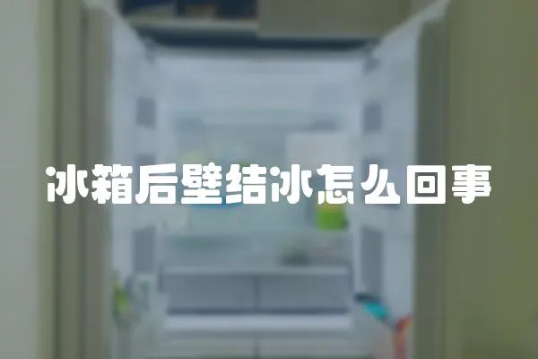 冰箱后壁結冰怎么回事