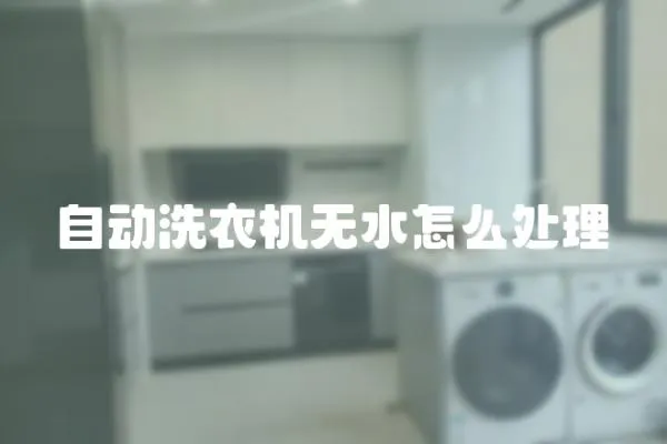 自動洗衣機無水怎么處理