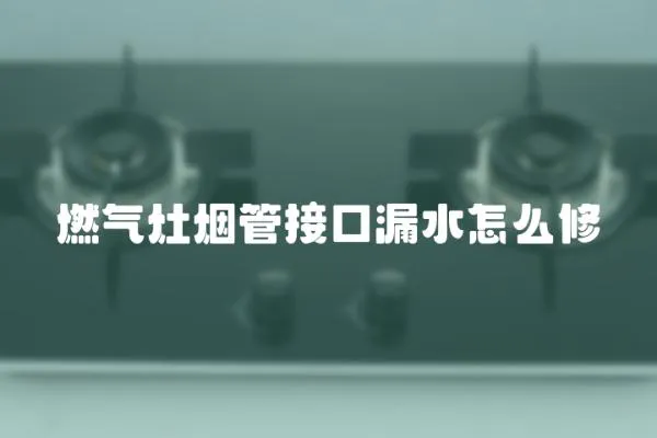 燃氣灶煙管接口漏水怎么修