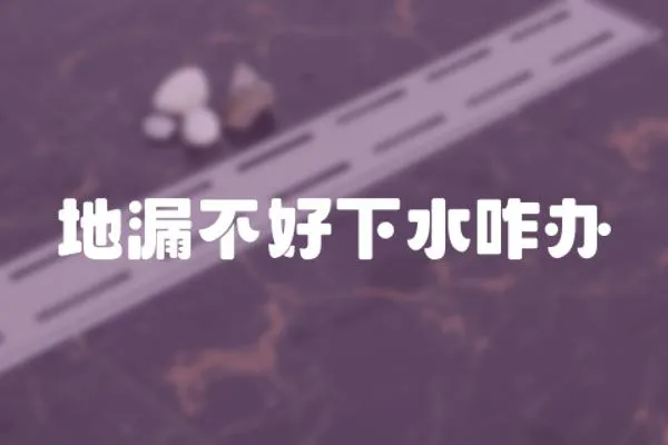 地漏不好下水咋辦