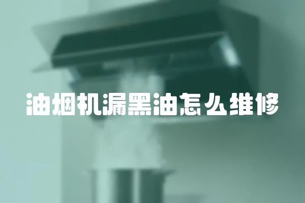 油煙機漏黑油怎么維修