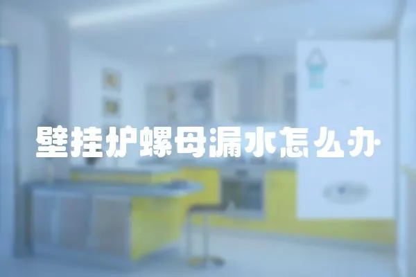 壁掛爐螺母漏水怎么辦