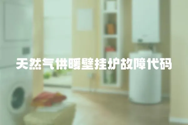 天然氣供暖壁掛爐故障代碼