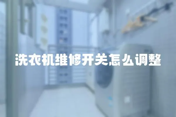 洗衣機維修開關怎么調整